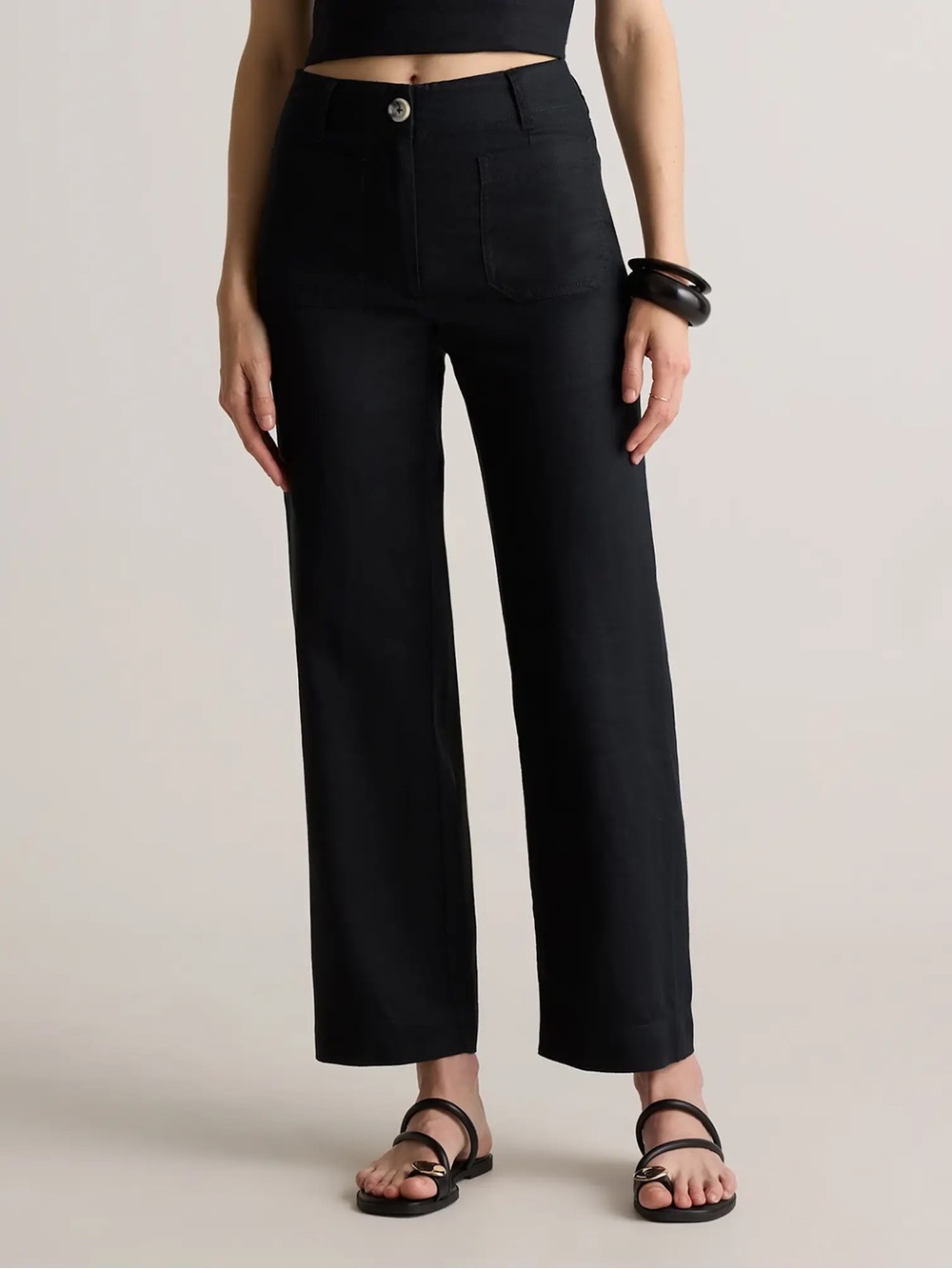 Quince 100% European Linen Patch Pocket Wide Leg Pants